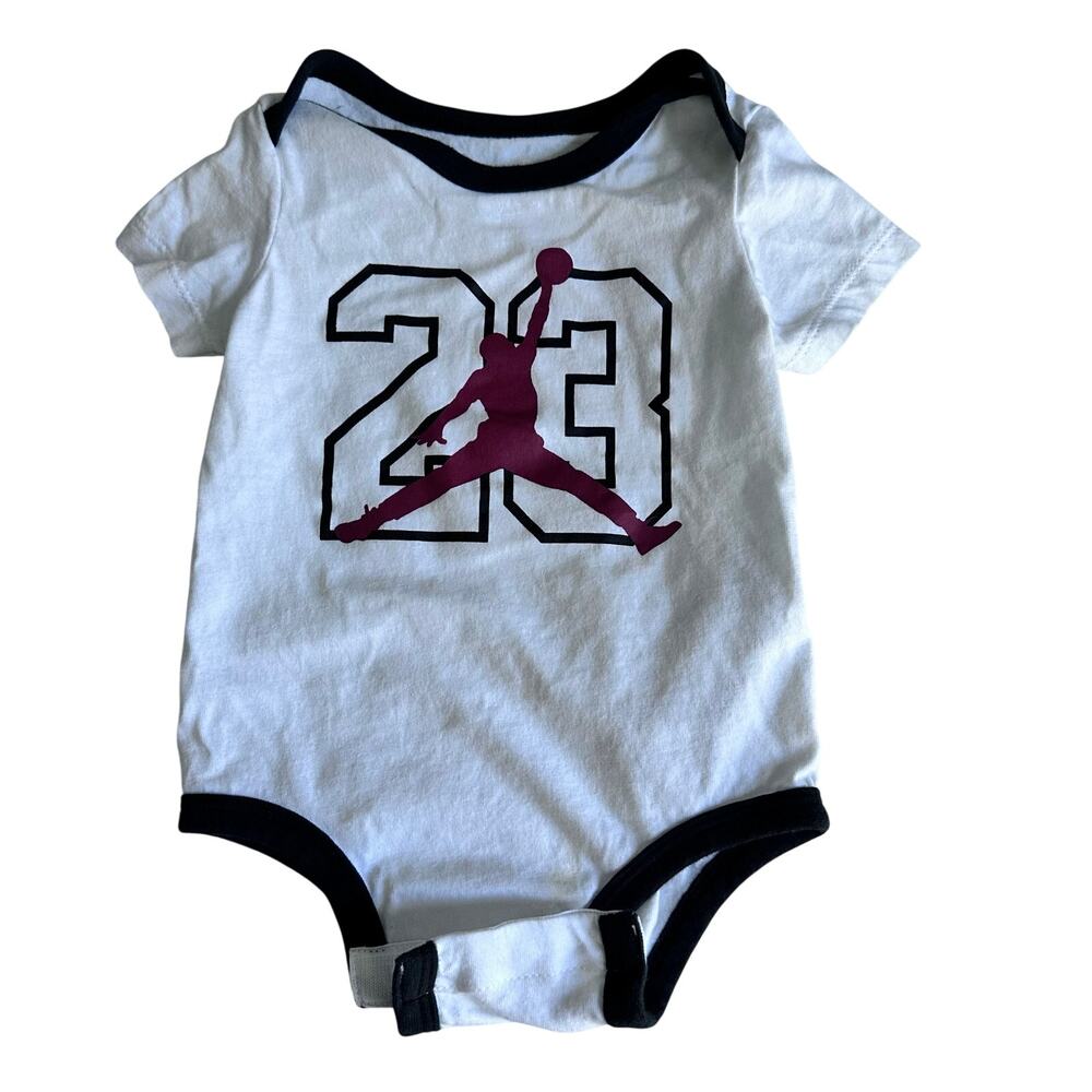Jordan White Short Sleeve Bodysuit - Size 9 Months